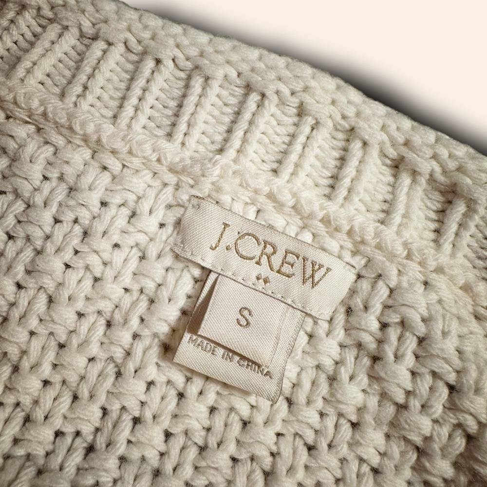 J. Crew Factory ‘Merino Wool Blend Silver Bead Embellished Cable Knit Sweater’ S - Picture 4 of 14